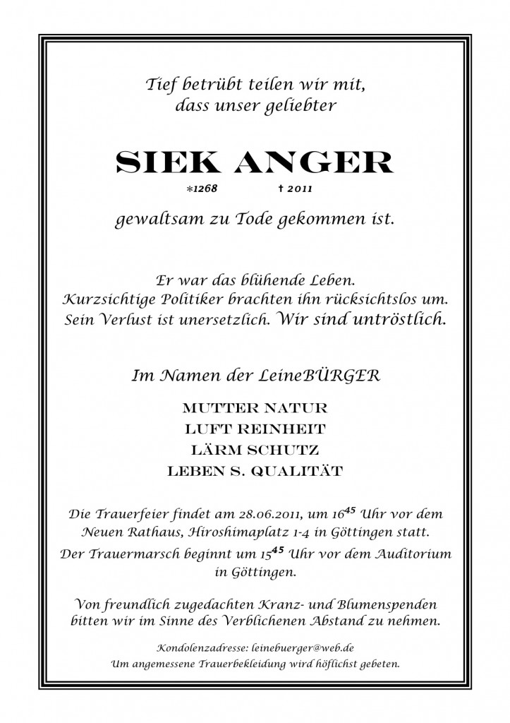 Pressemitteilung Demo Siekanger